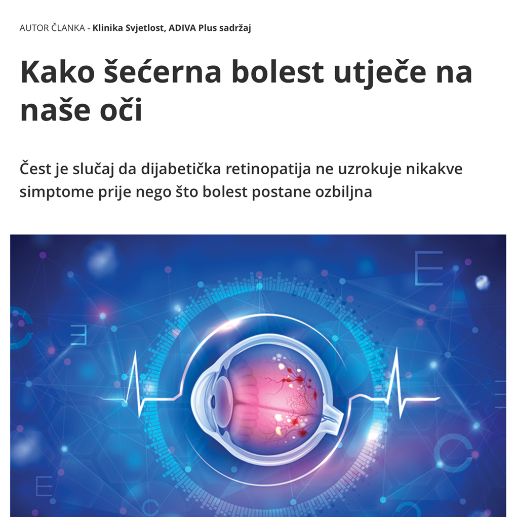 Kako šećerna bolest utječe na naše oči (Adiva)